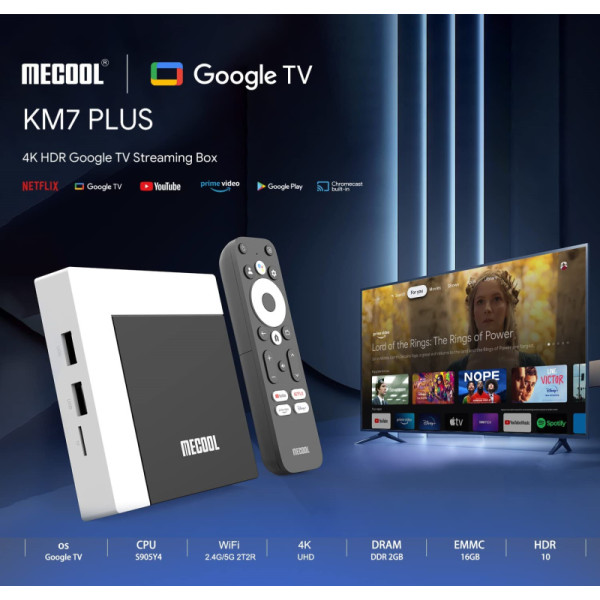 MECOOL TV ANDROID KM7 PLUS 4K + 12 MOIS IPTV 4K MATIC